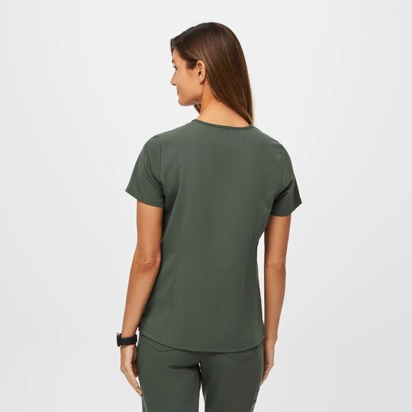 Figs Women's Catarina One Pocket Scrub Top in Moss, Size X-Small - Picture 5 of 9